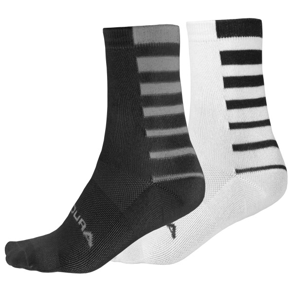 Endura - Coolmax Stripe Socken Doppelpack - Velosocken Gr S/M schwarz von Endura