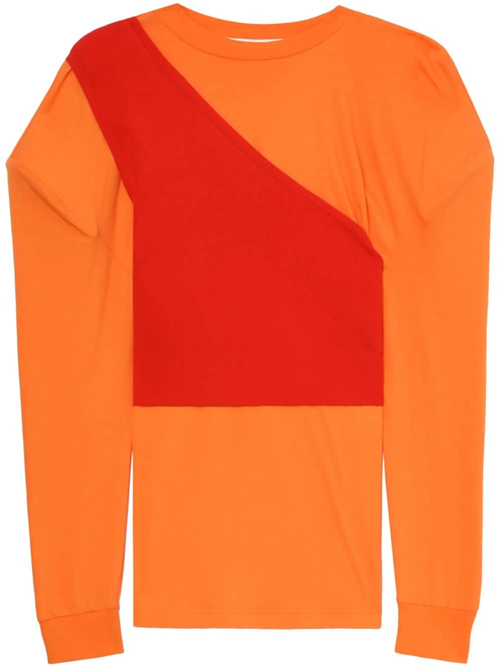 Enföld colour-block asymmetric cotton blouse - Orange von Enföld
