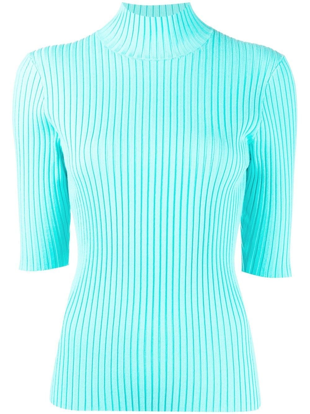 Enföld short-sleeve rib-knit top - Blue von Enföld