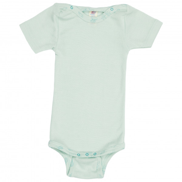 Engel - Baby-Body Kurzarm mit Druckknöpfen an den Schulter - Merinounterwäsche Gr 50/56;62/68;74/80;86/92;98/104 beige;gelb;grau;lila;türkis von Engel