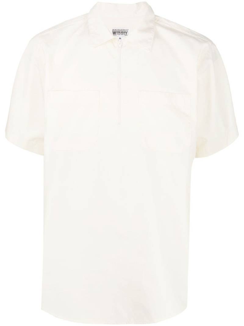 Engineered Garments half-zip cotton-blend shirt - Neutrals von Engineered Garments