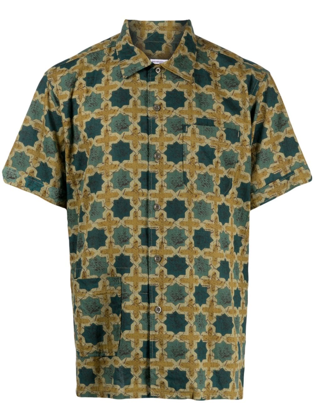 Engineered Garments zalij-pattern cotton shirt - Blue von Engineered Garments