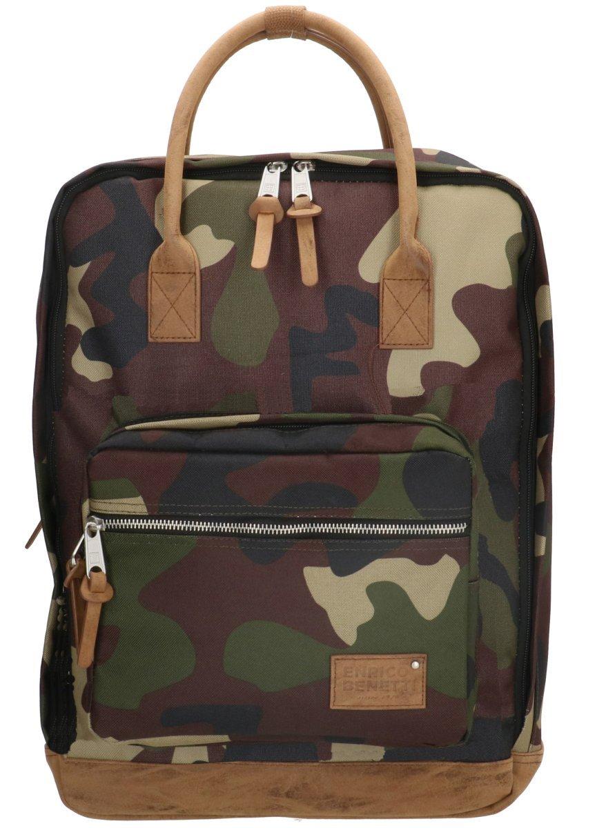 Rucksack Santiago 17 Camouflage Herren Militärgrün von Enrico Benetti