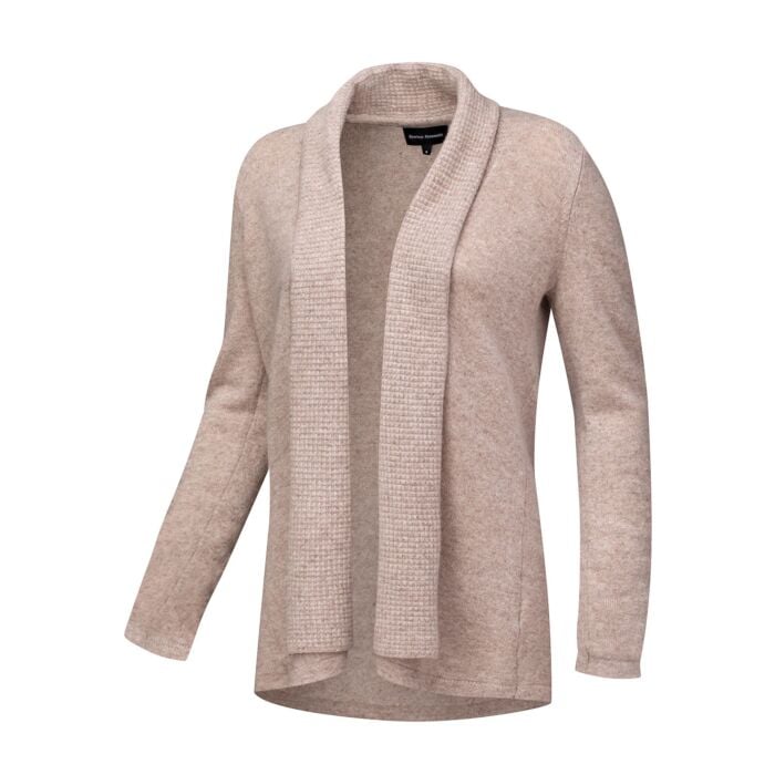 Damen Cardigan aus Kaschmir GOTS-Zertifiziert, beige, L von Enrico Rosselli