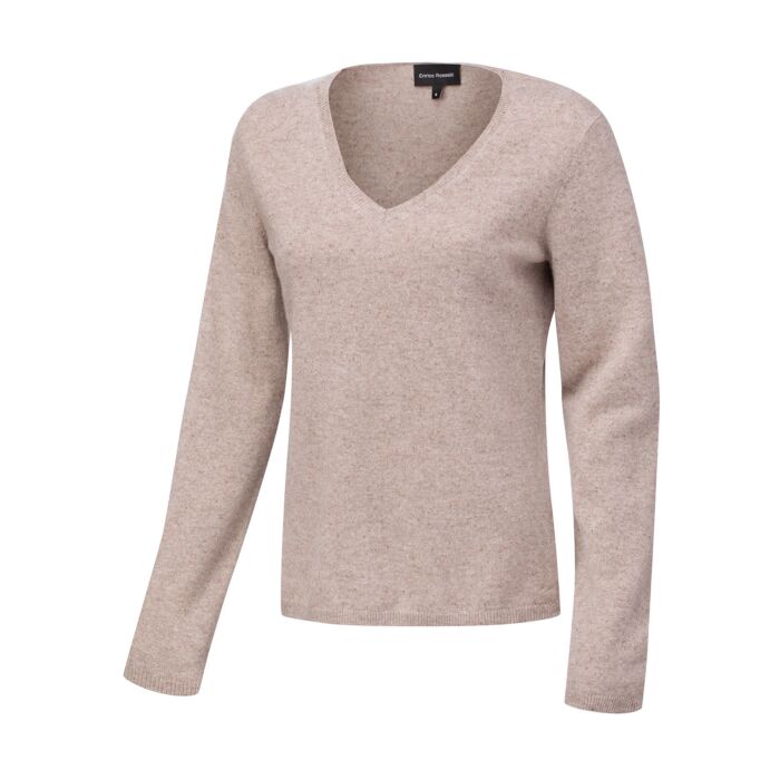 Kaschmir Pullover Damen GOTS-Zertifiziert, beige, XXL von Enrico Rosselli