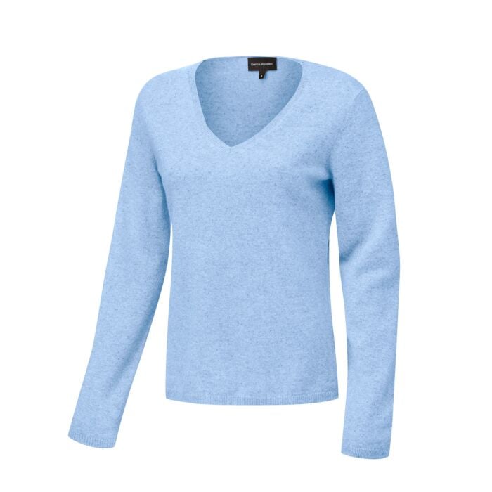 Kaschmir Pullover Damen GOTS-Zertifiziert, hellblau, XL von Enrico Rosselli