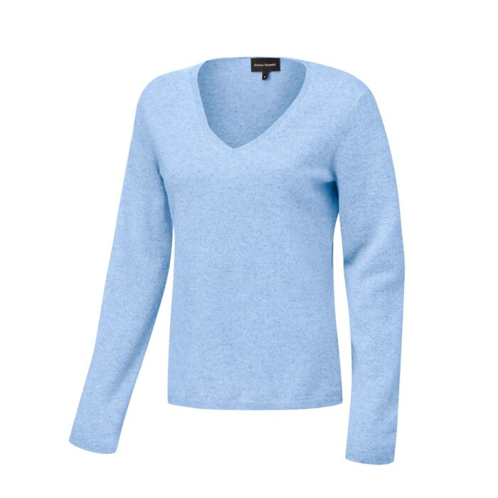 Kaschmir Pullover Damen GOTS-Zertifiziert, hellblau von Enrico Rosselli