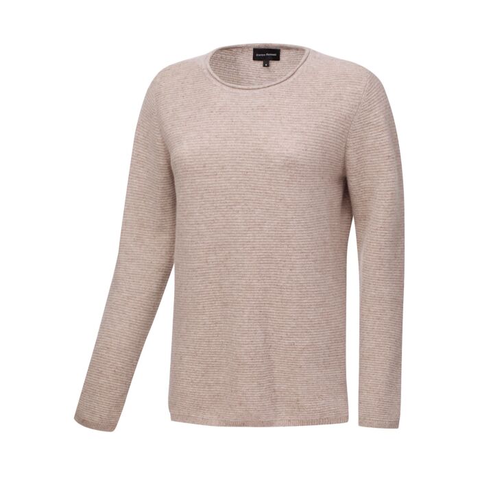 Pullover Damen aus Kaschmir GOTS-Zertifiziert, beige, XL von Enrico Rosselli