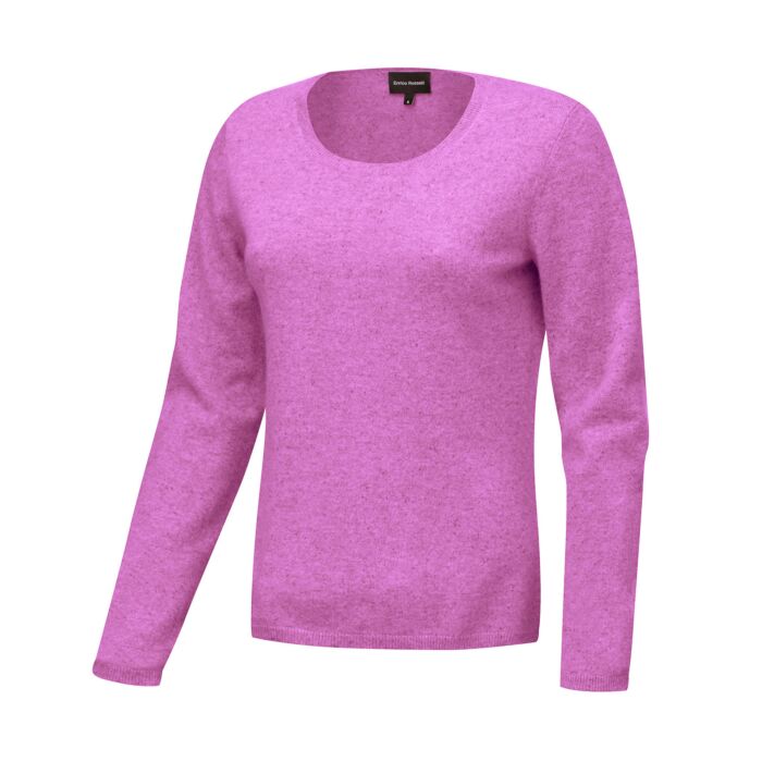 Pullover Damen aus Kaschmir GOTS-Zertifiziert, lila, XL von Enrico Rosselli