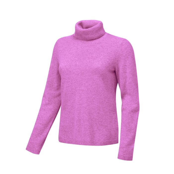 Rollkragenpullover Damen aus Kaschmir Gots, lila, XL von Enrico Rosselli