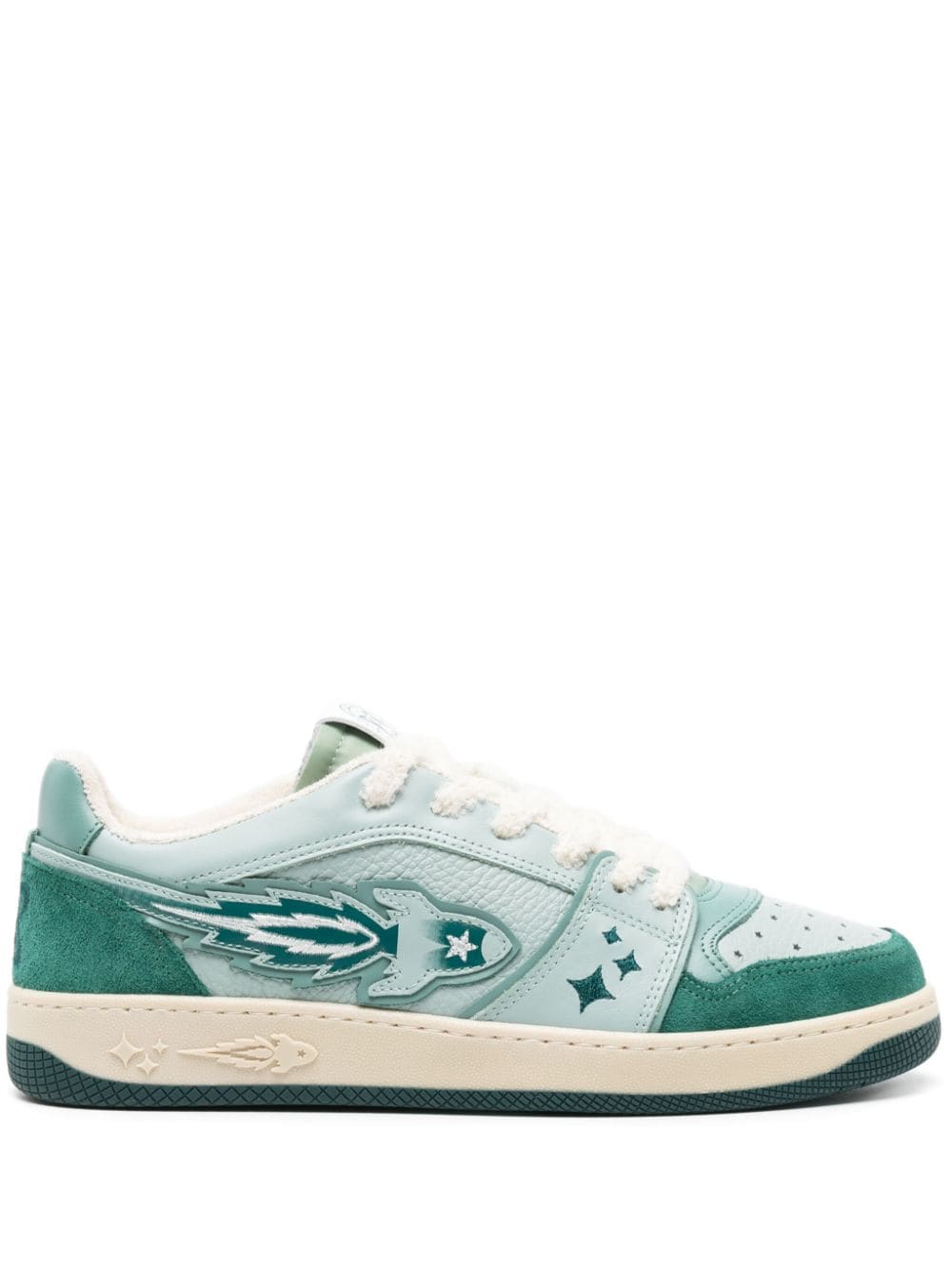 Enterprise Japan Egg Rocket leather sneakers - Green von Enterprise Japan