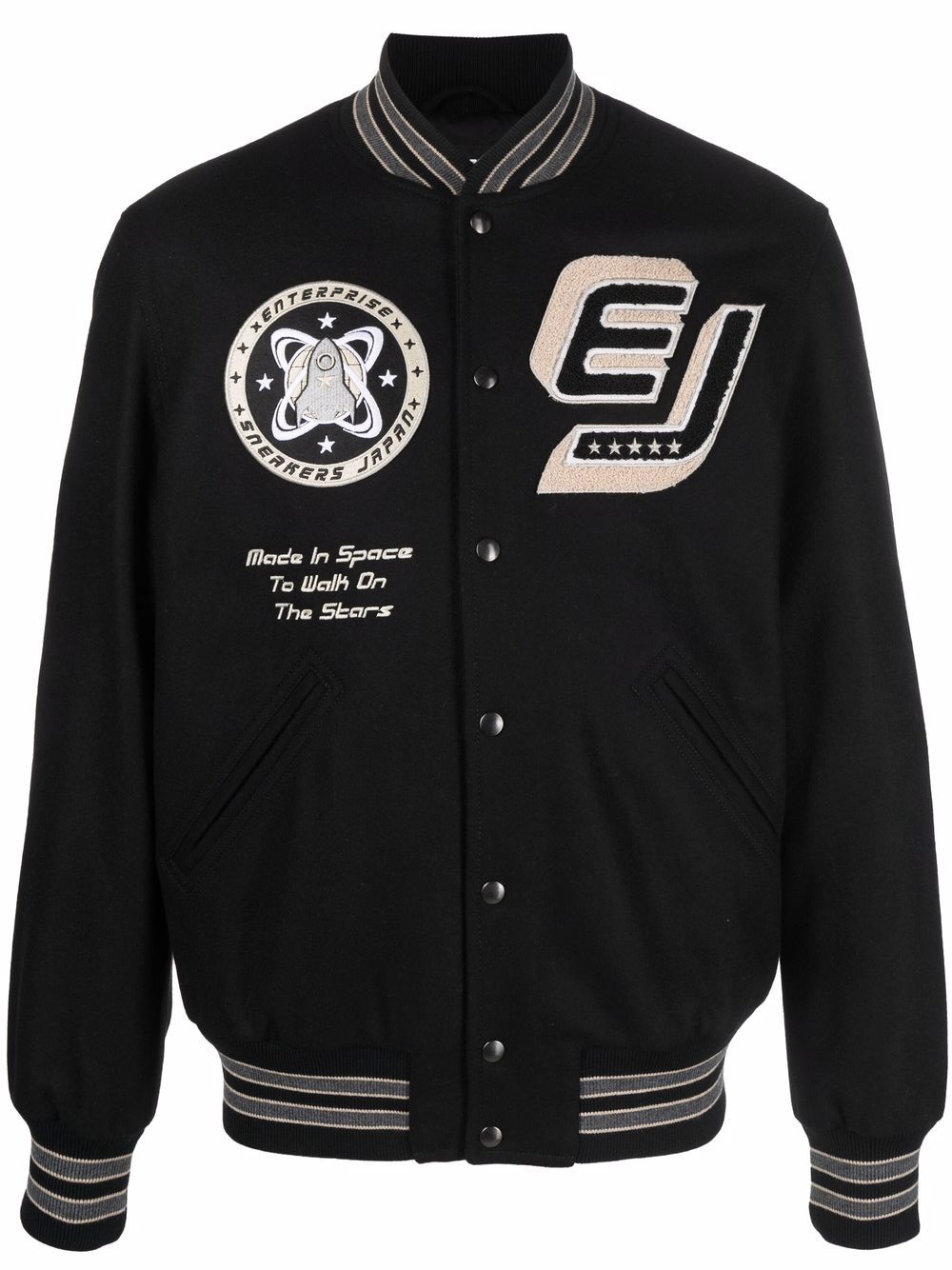 Enterprise Japan Varsity patch-detail bomber jacket - Black von Enterprise Japan