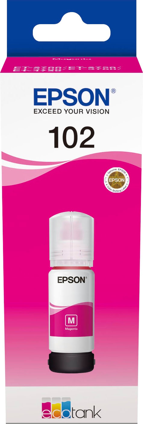 Epson Nachfülltinte »102 EcoTank«, für EPSON, (1 St.), original Nachfülltinte 102 magenta von Epson