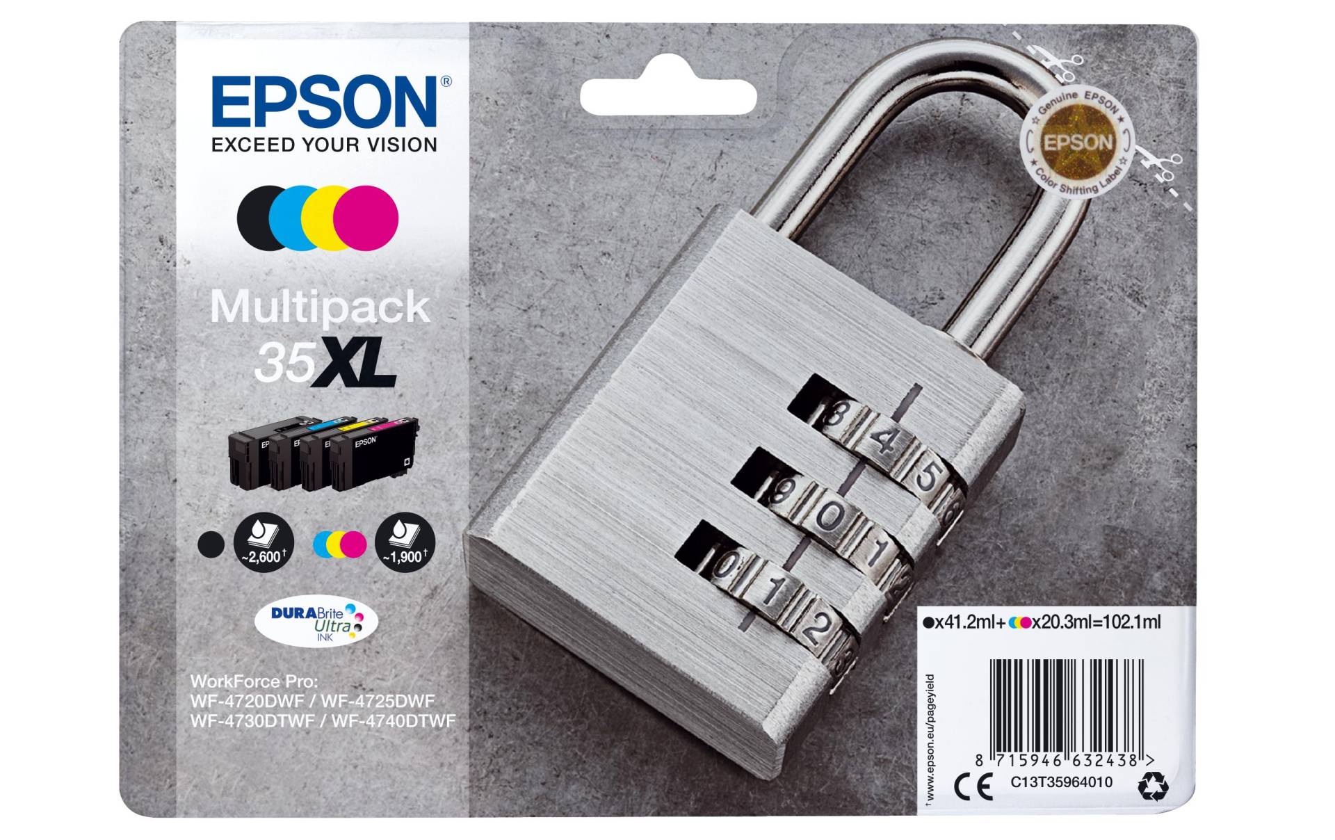 Epson Tintenpatrone »Multipack 35XL 4er Pack / C13T35964010 BK, C, M, Y«, (4 St.) von Epson