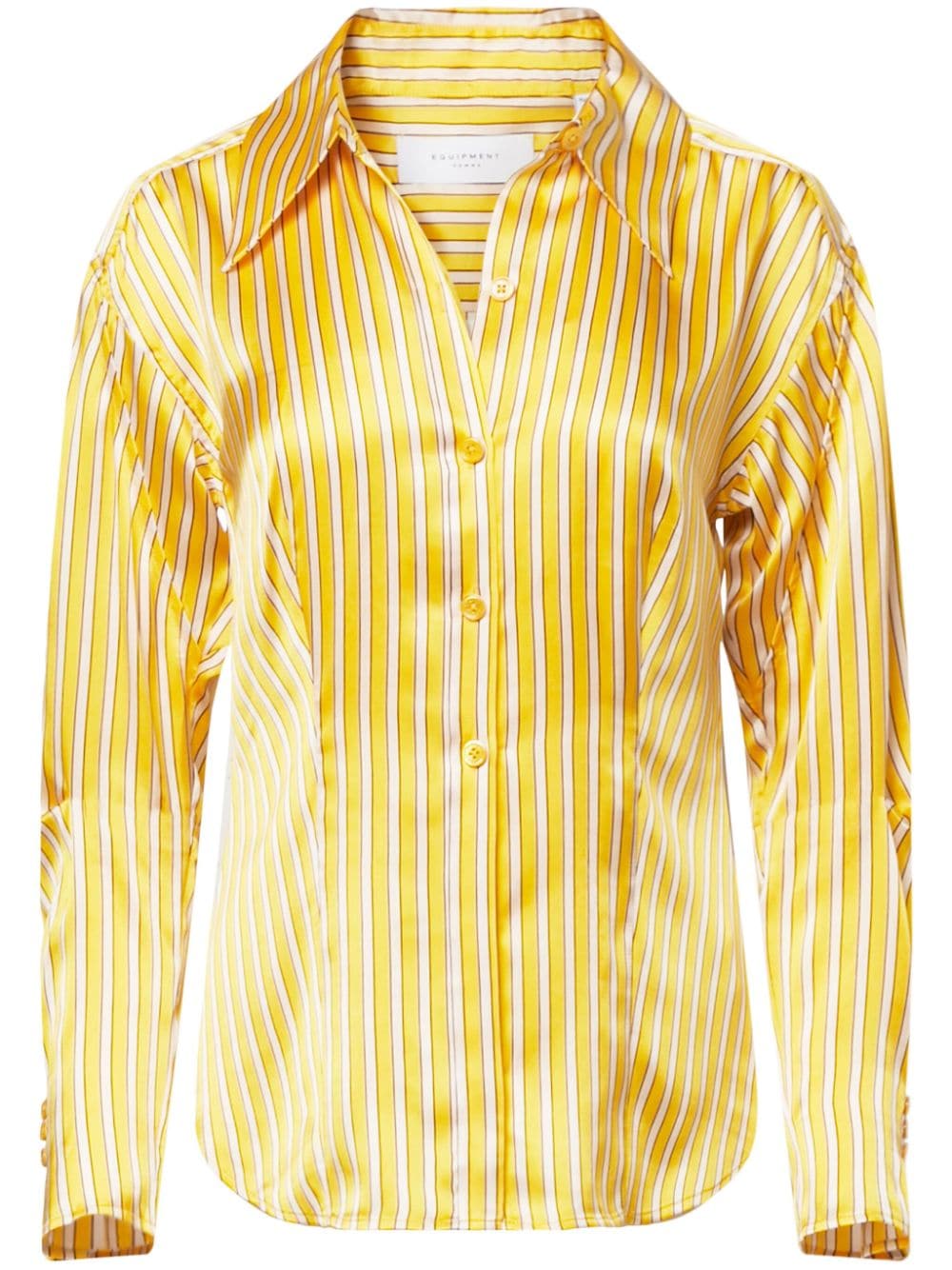 Equipment Bailey striped satin-finish silk shirt - Yellow von Equipment