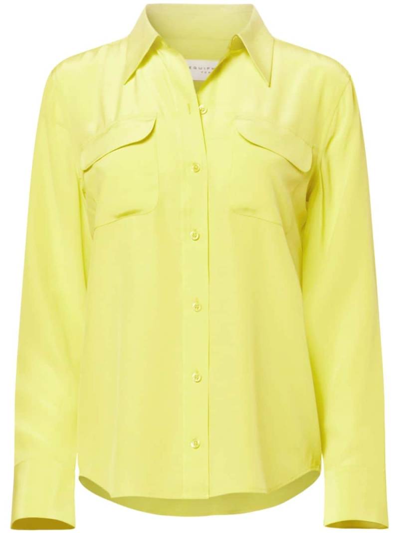 Equipment Slim Signature long-sleeve silk shirt - Yellow von Equipment