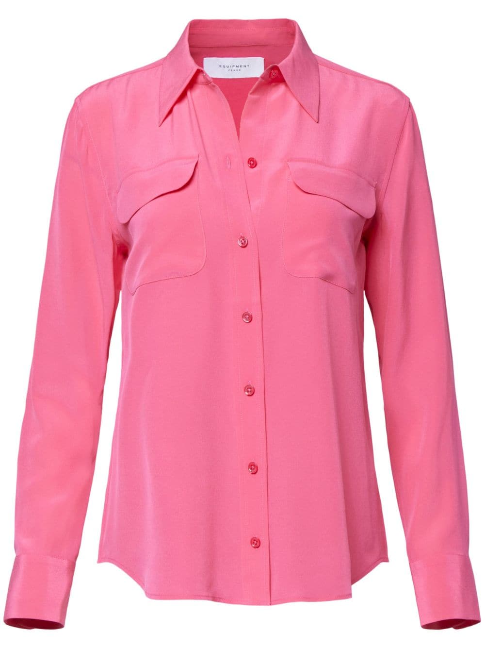 Equipment flap-pocket silk shirt - Pink von Equipment