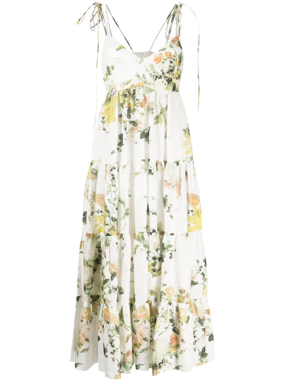 Erdem Azami floral-print linen maxi dress - White von Erdem