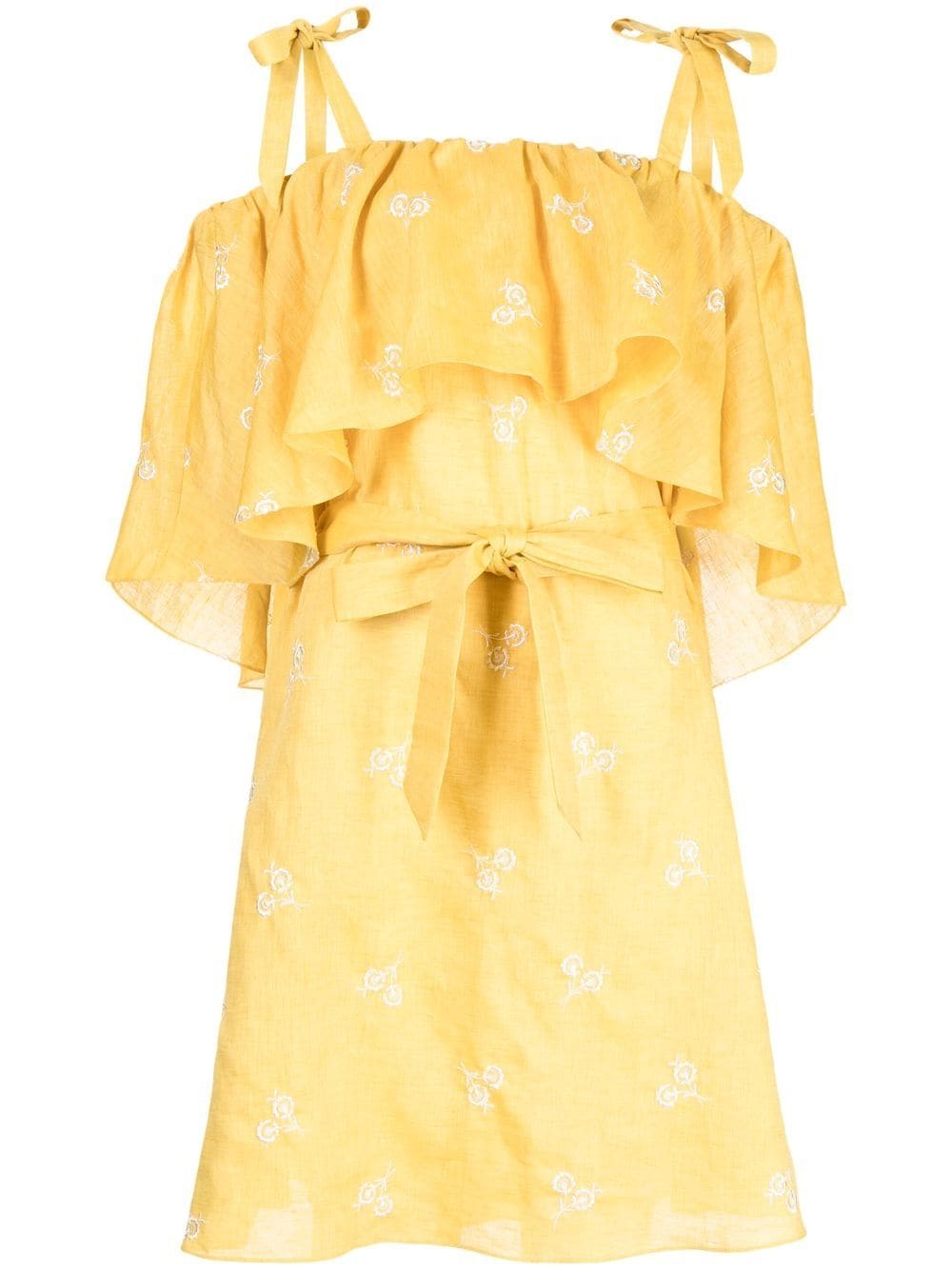 ERDEM Lyra off-shoulder embroidered dress - Yellow von ERDEM