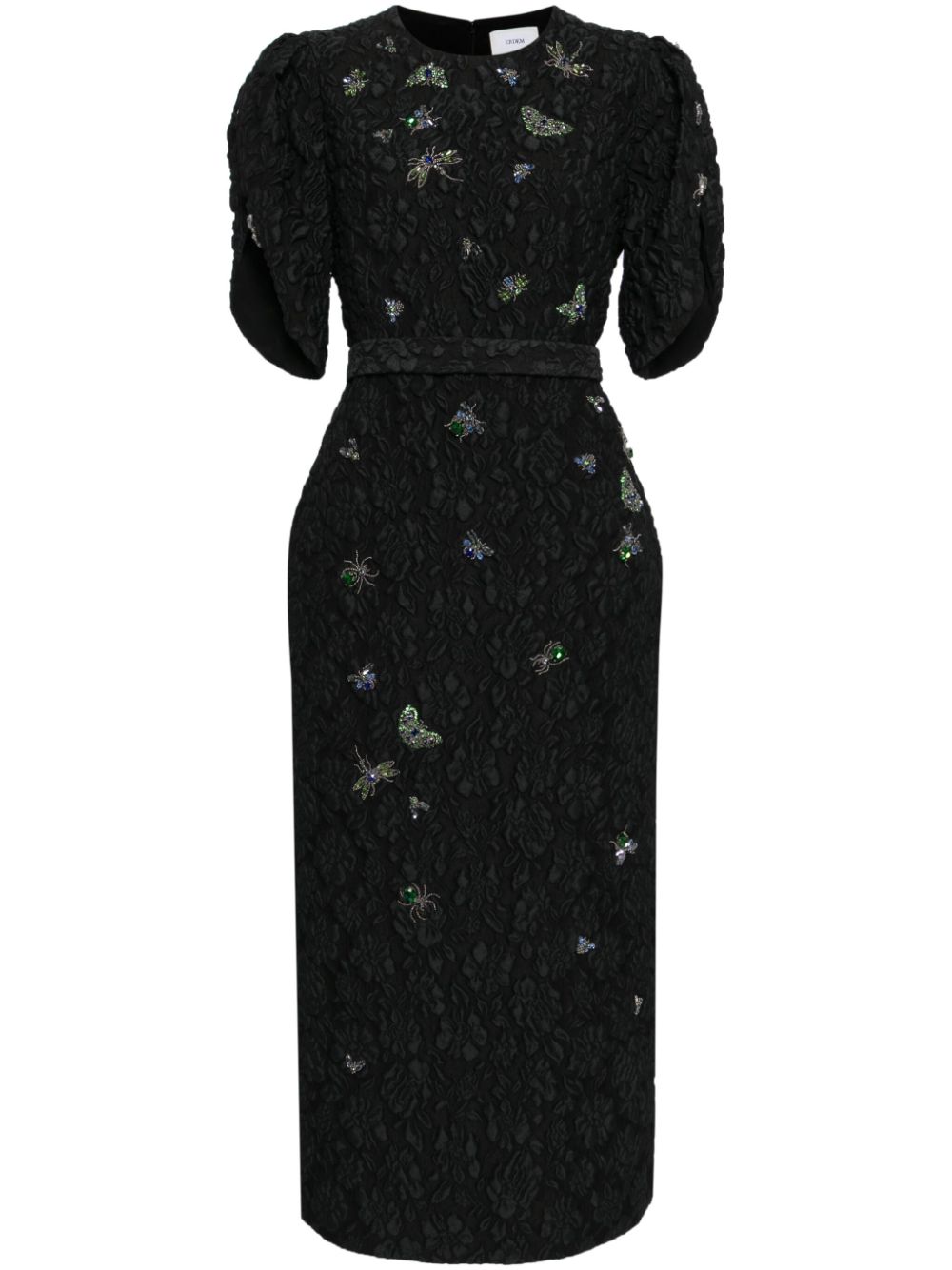 Erdem crystal-embellished floral-matelassé midi dress - Black von Erdem