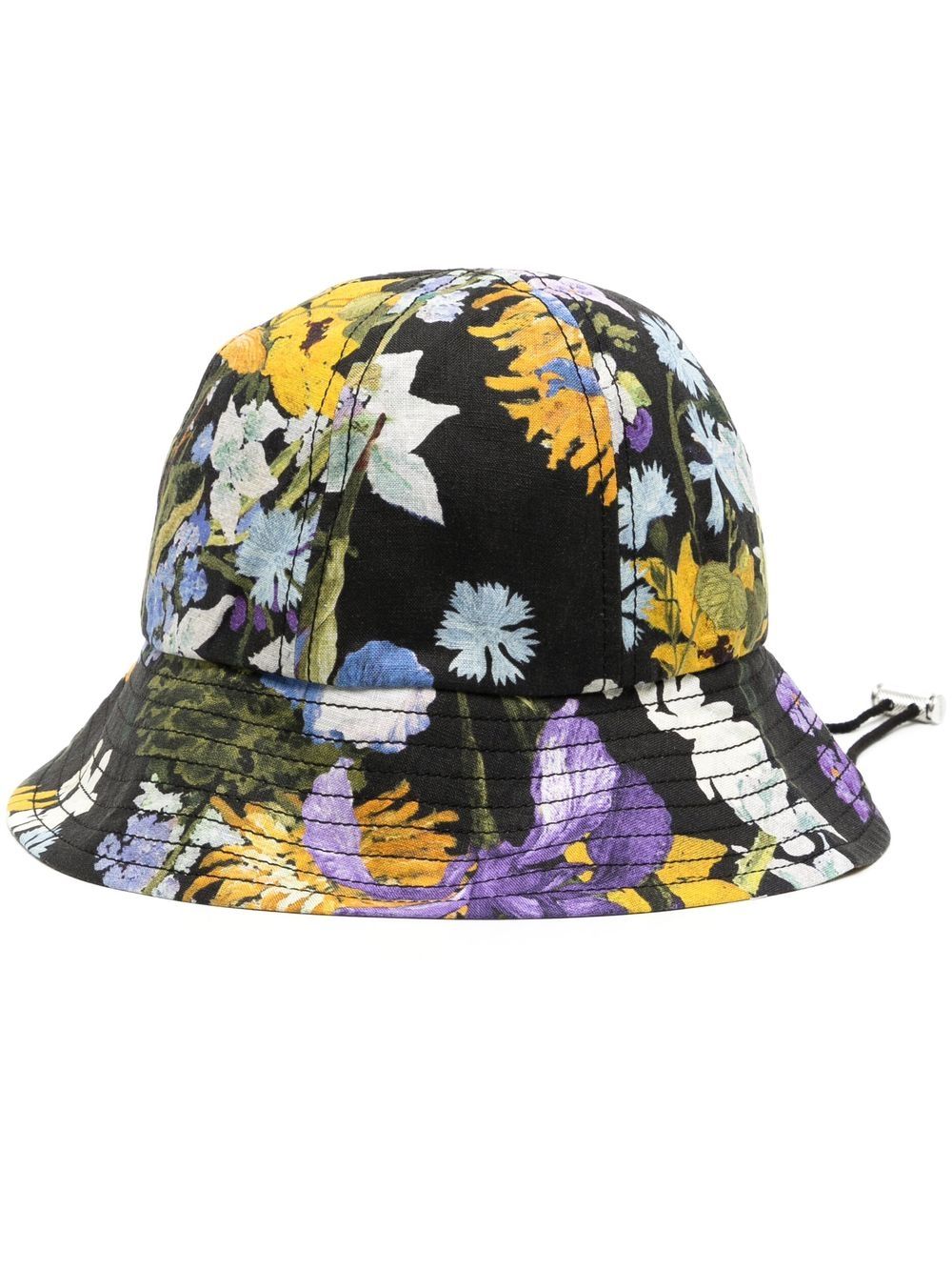 Erdem floral-print drawstring bucket hat - Black von Erdem