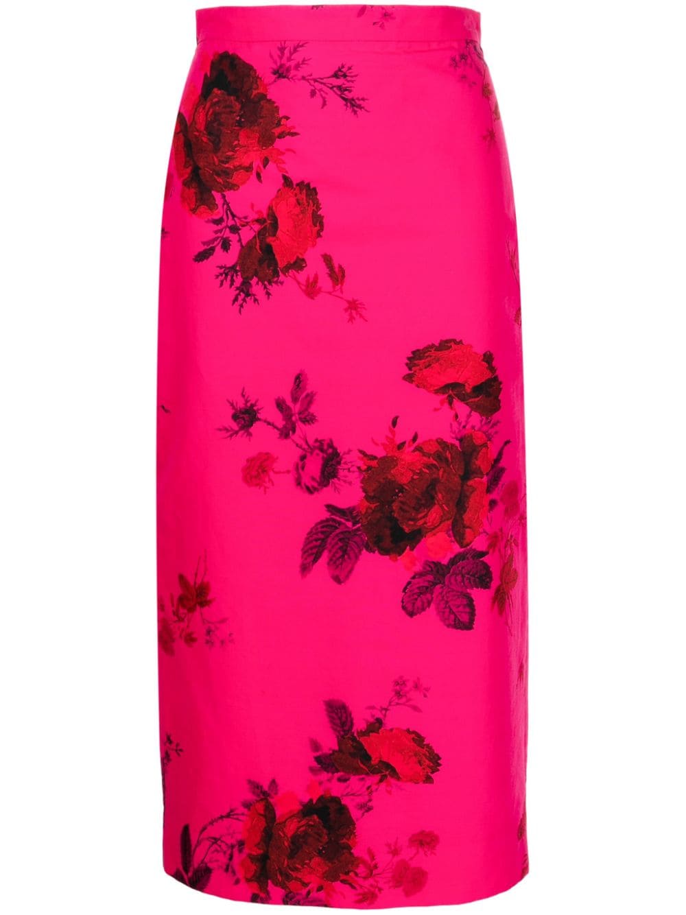 ERDEM floral-print faille pencil skirt - Pink von ERDEM