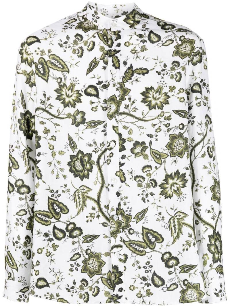 Erdem floral-print linen shirt - White von Erdem