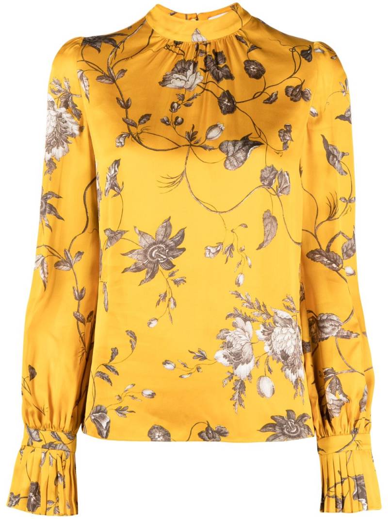 Erdem floral-print long-sleeve blouse - Yellow von Erdem