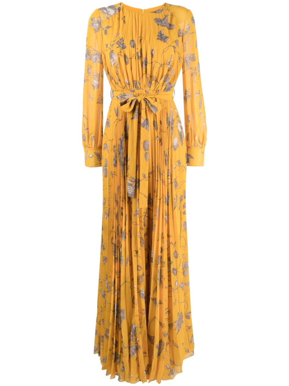 Erdem floral-print pleated maxi dress - Yellow von Erdem