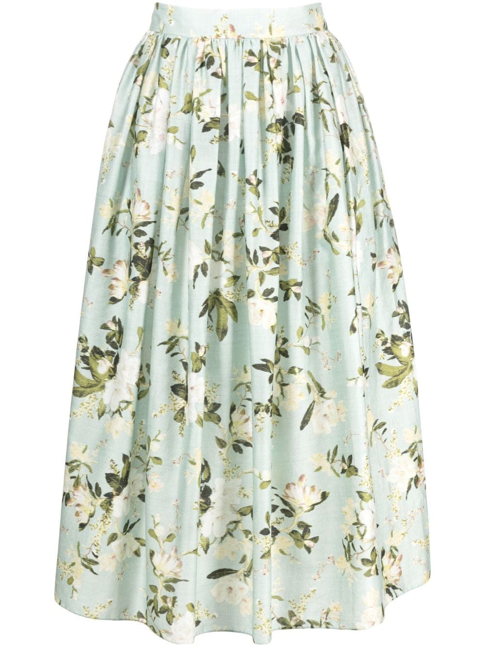 ERDEM floral-print pleated midi skirt - Green von ERDEM