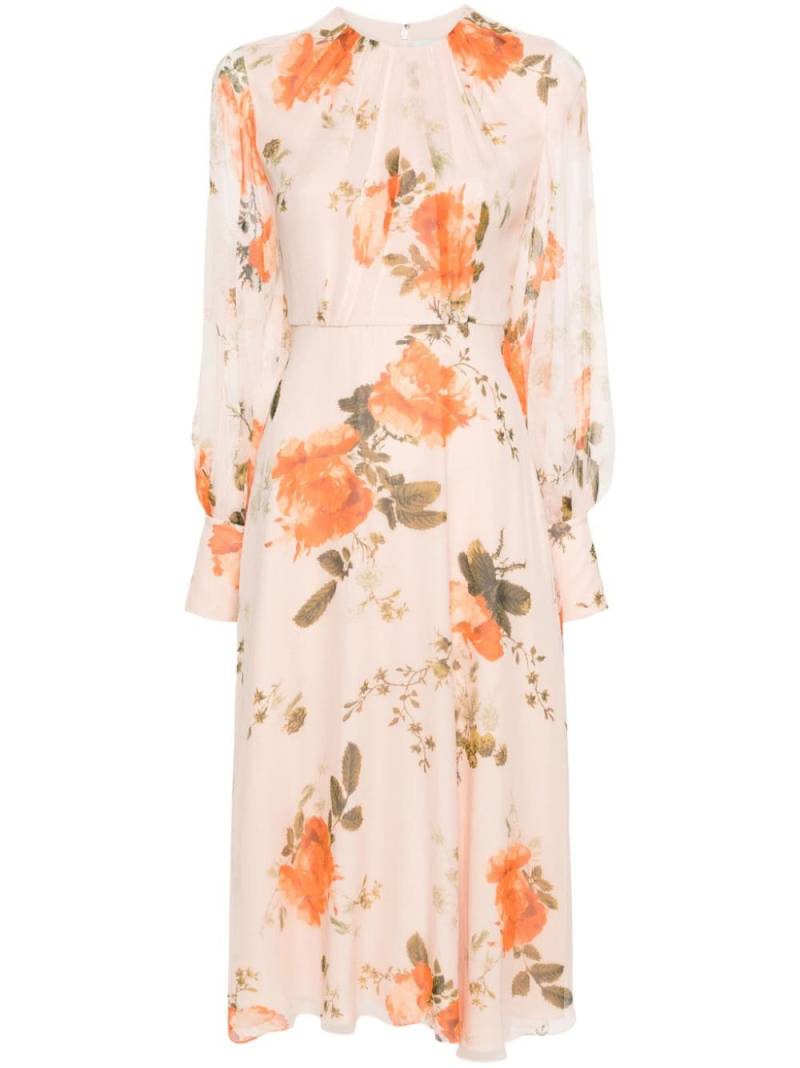 ERDEM floral-print silk midi dress - Pink von ERDEM