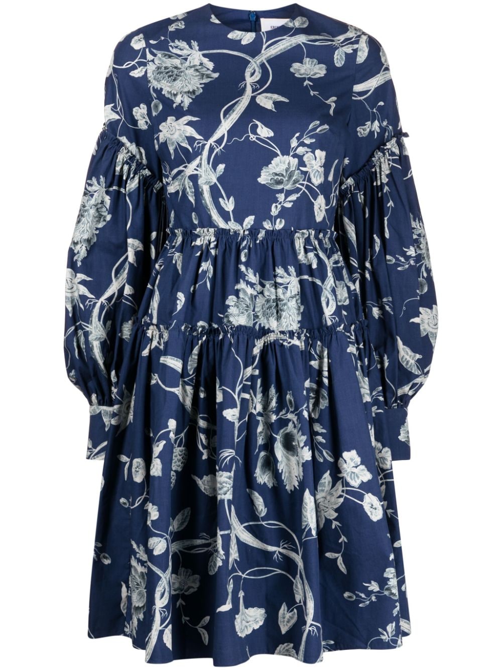 ERDEM floral-print tiered dress - Blue von ERDEM