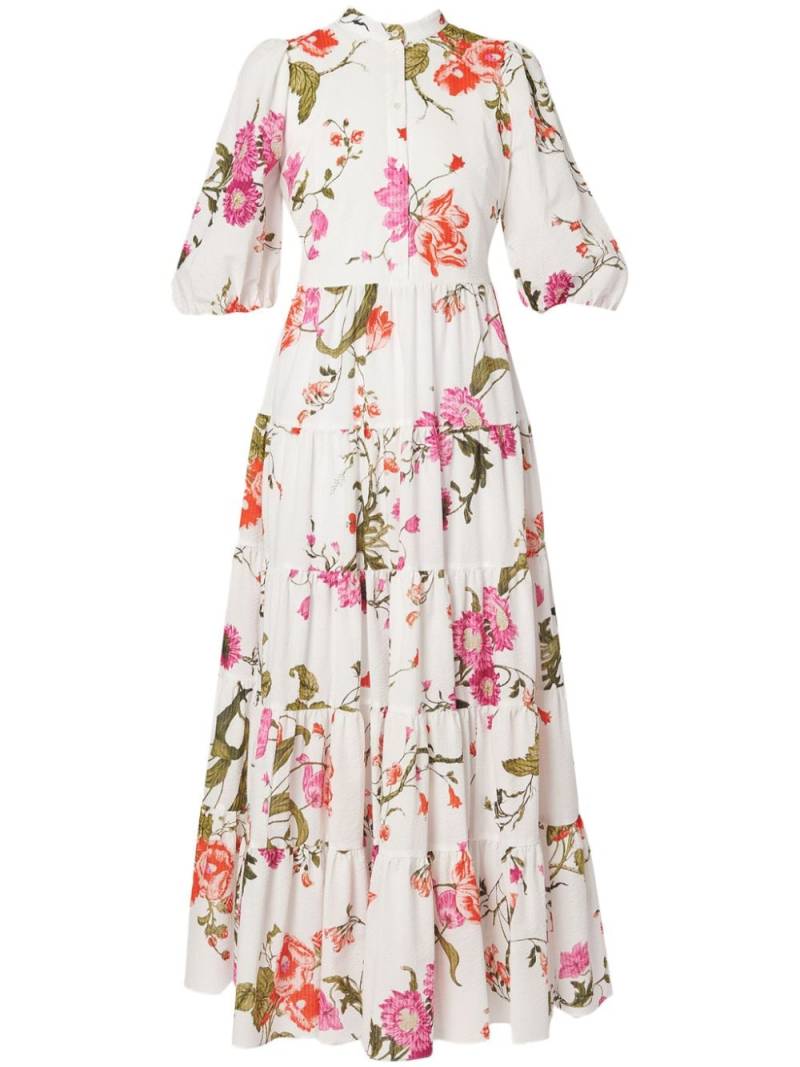 Erdem floral-print tiered seersucker dress - Neutrals von Erdem