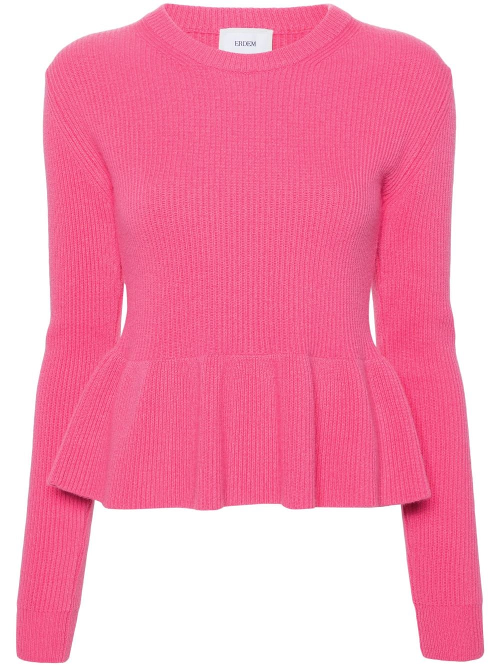 ERDEM peplum ribbed-knit jumper - Pink von ERDEM