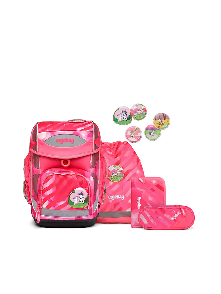 ERGOBAG Schulrucksack-Set 5tlg. Cubo Kunterbuntes Einhorn von Ergobag