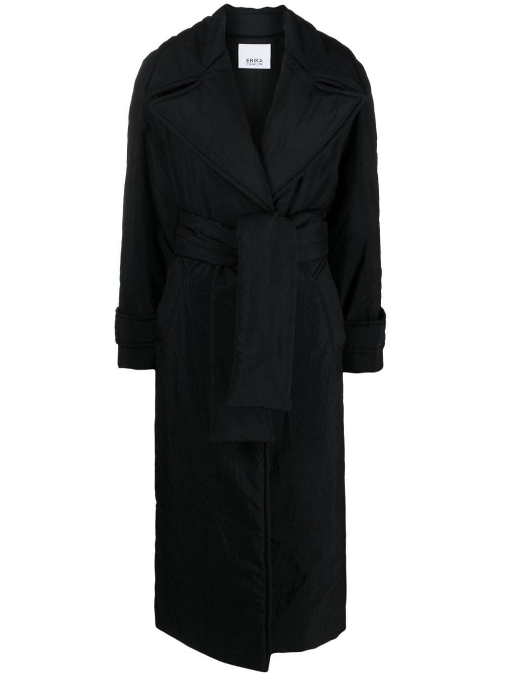 Erika Cavallini padded belted trench coat - Black von Erika Cavallini