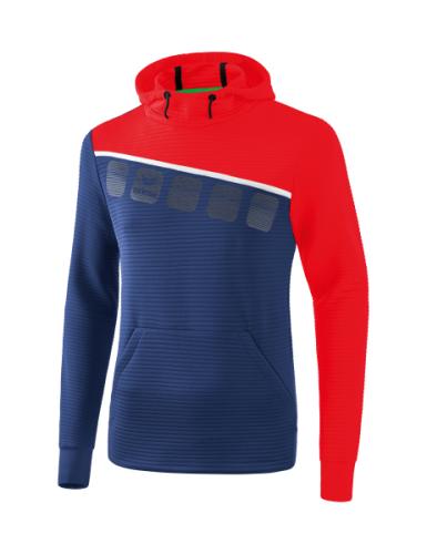 Erima 5-C Kapuzensweat - new navy/rot/weiß (Grösse: XXL) von Erima