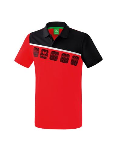 Erima 5-C Poloshirt für Kinder - rot/schwarz/weiß (Grösse: 164) von Erima