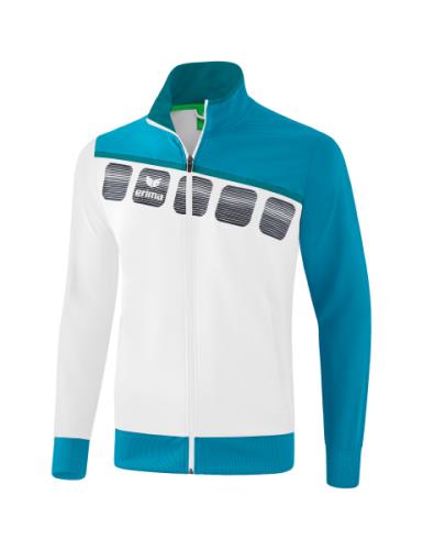 Erima 5-C Präsentationsjacke für Kinder - weiß/oriental blue/colonial blue (Grösse: 152) von Erima