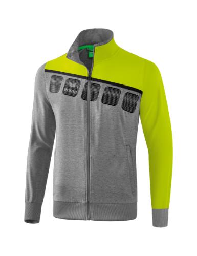 Erima 5-C Präsentationsjacke - grau melange/lime pop/schwarz (Grösse: S) von Erima