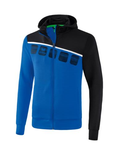 Erima 5-C Trainingsjacke mit Kapuze - new royal/schwarz/weiß (Grösse: M) von Erima