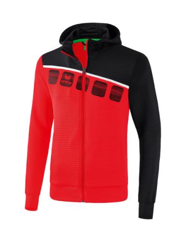 Erima 5-C Trainingsjacke mit Kapuze - rot/schwarz/weiß (Grösse: M) von Erima