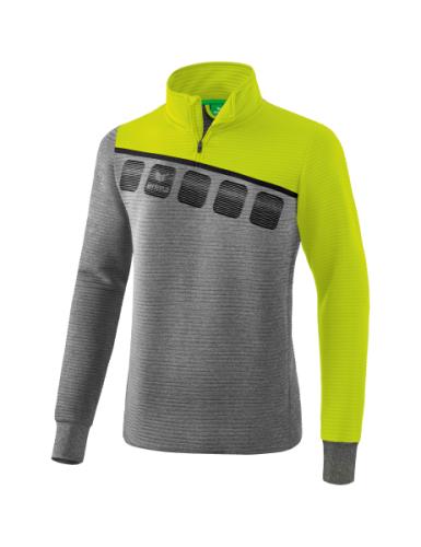 Erima 5-C Trainingstop - grau melange/lime pop/schwarz (Grösse: S) von Erima