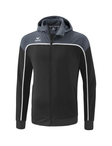 Erima CHANGE Trainingsjacke mit Kapuze für Kinder - black grey/slate grey/weiß (Grösse: 128) von Erima