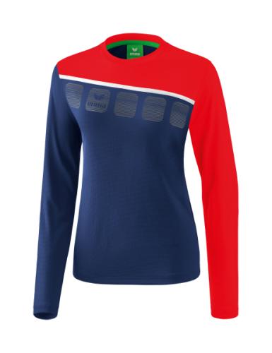 Erima Frauen 5-C Longsleeve - new navy/rot/weiß (Grösse: 40) von Erima