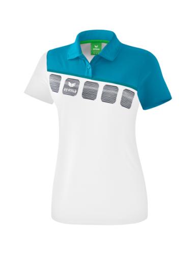 Erima Frauen 5-C Poloshirt - weiß/oriental blue/colonial blue (Grösse: 34) von Erima