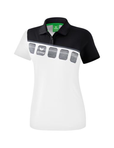 Erima Frauen 5-C Poloshirt - weiß/schwarz/dunkelgrau (Grösse: 46) von Erima