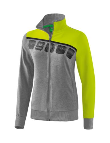 Erima Frauen 5-C Präsentationsjacke - grau melange/lime pop/schwarz (Grösse: 48) von Erima