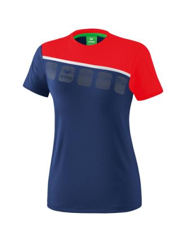 Erima Frauen 5-C T-Shirt - new navy/rot/weiß (Grösse: 34) von Erima