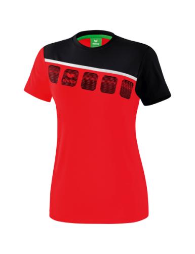 Erima Frauen 5-C T-Shirt - rot/schwarz/weiß (Grösse: 42) von Erima